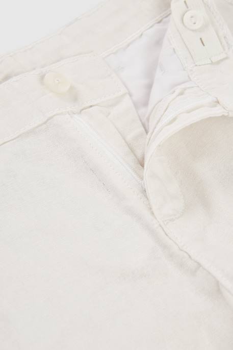 Bermuda garçon en lin Blanc 3 - vertbaudet enfant 