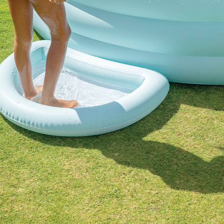 Petite piscine pastelle avec ombrelle Bleu et blanc 3 - vertbaudet enfant 