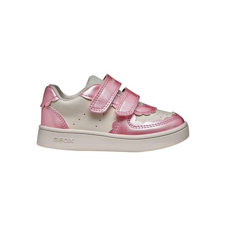 Baskets basses à scratch Blanc rose foncé 1 - vertbaudet enfant 