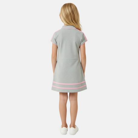 Robe fille style polo manches courtes Blanc+Fushia+Gris+Rose 8 - vertbaudet enfant 