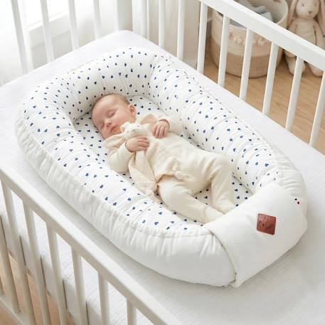 Cocon réducteur de lit matelassé et réversible lovio Bleu+Rouge 2 - vertbaudet enfant 
