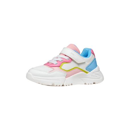 Baskets basses  à scratch Blanc   rose+Salmon   blanc 2 - vertbaudet enfant 