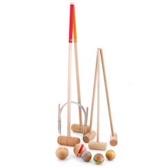 Jouet-Jeux de plein air-Croquet famille 2 adultes et 3 enfants