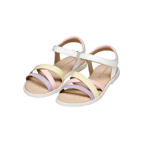 Sandales en cuir  à scratch Blanc   lilac 3 - vertbaudet enfant 