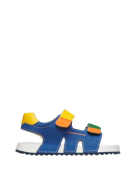 Sandales en cuir mimio. Bleu-jaune 1 - vertbaudet enfant 