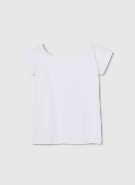 T-shirt fille coton Blanc 2 - vertbaudet enfant 