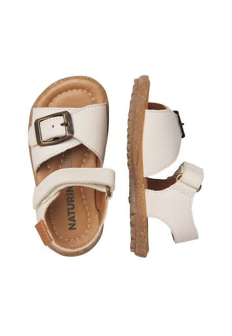 Sandales en cuir parin Blanc crème-+Cognac-+Marine- 4 - vertbaudet enfant 