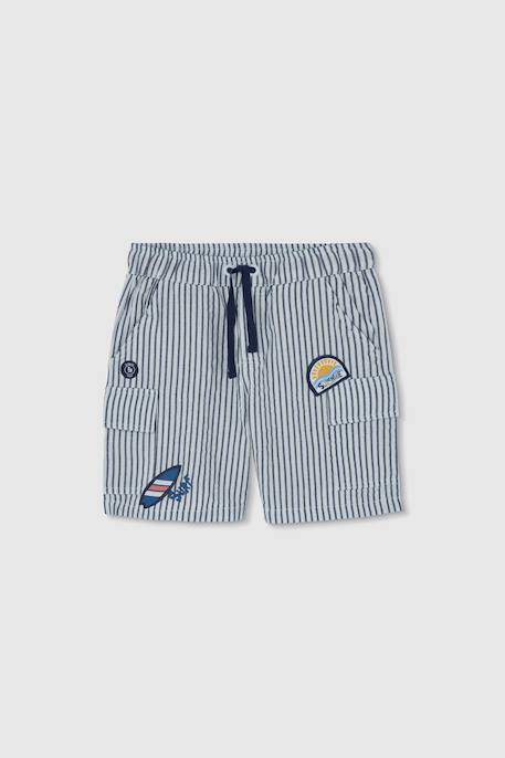 Garçon-Short-Bermuda coton rayé
