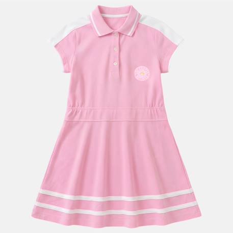 Robe fille style polo manches courtes Blanc+Fushia+Gris+Rose 12 - vertbaudet enfant 