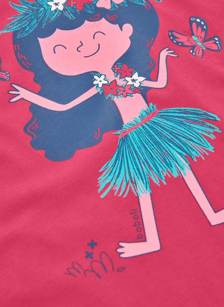 T-shirt fille coton  avec imprimé Rose 4 - vertbaudet enfant 