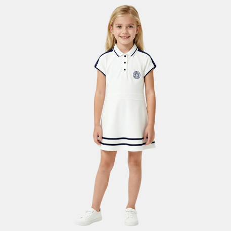 Robe fille style polo manches courtes Blanc+Fushia+Gris+Rose 1 - vertbaudet enfant 