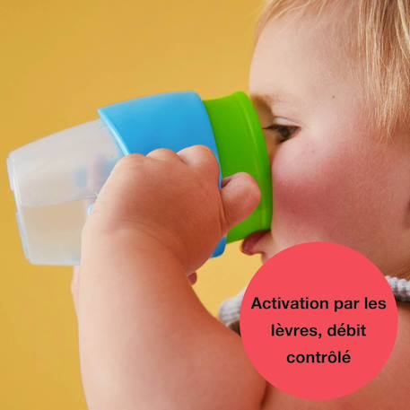 Tasse bébé 360 gobelet d'apprentissage anti-fuite Rose+Violet 8 - vertbaudet enfant 