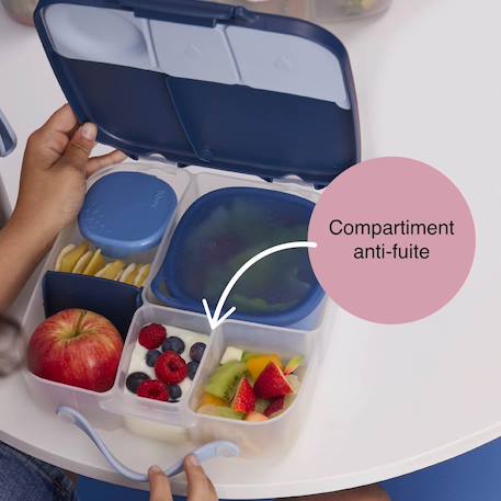 Lunch box bento enfant - boîte à déjeuner grand format Bleu marine+Rose+Vert paon 5 - vertbaudet enfant 