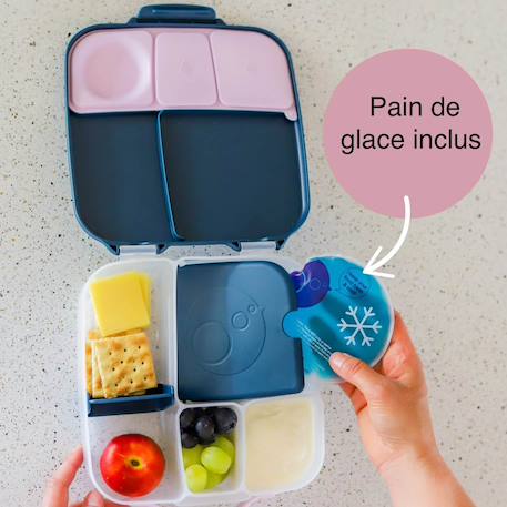 Lunch box bento enfant - boîte à déjeuner grand format Bleu marine+Rose+Vert paon 3 - vertbaudet enfant 