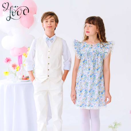 Noeud papillon liberty    – mariage & cortège Liberty bleu clair 2 - vertbaudet enfant 