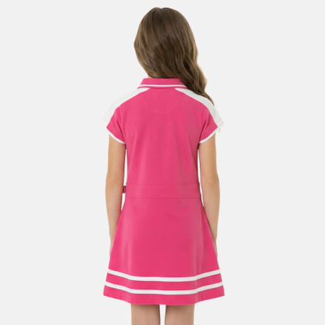 Robe fille style polo manches courtes Blanc+Fushia+Gris+Rose 5 - vertbaudet enfant 