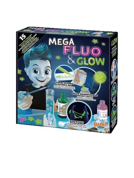 Jeu éducatif de chimie mega fluo & glow – kit d'expériences fluorescentes pour enfants à partir de 8 ans MULTICOLORE 1 - vertbaudet enfant 
