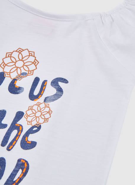 T-shirt fille coton Blanc 3 - vertbaudet enfant 