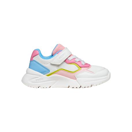 Baskets basses  à scratch Blanc   rose+Salmon   blanc 1 - vertbaudet enfant 