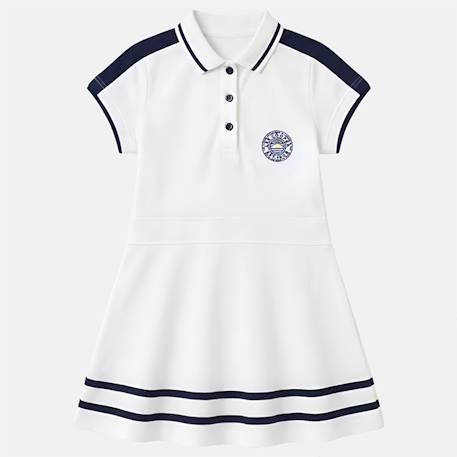 Robe fille style polo manches courtes Blanc+Fushia+Gris+Rose 3 - vertbaudet enfant 