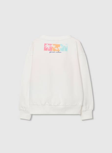 Sweatshirt fille coton Blanc 2 - vertbaudet enfant 