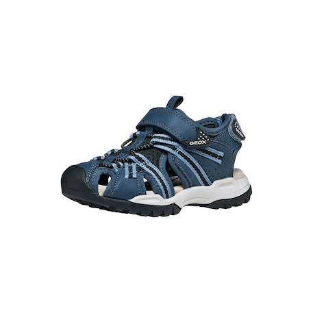 Sandales en cuir à scratch Denim   noir+Marron clair   rust 2 - vertbaudet enfant 