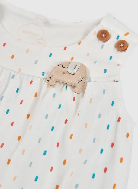 Barboteuse bébé en coton Blanc 3 - vertbaudet enfant 