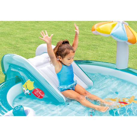 Piscine enfant avec espace de jeu Bleu 6 - vertbaudet enfant 
