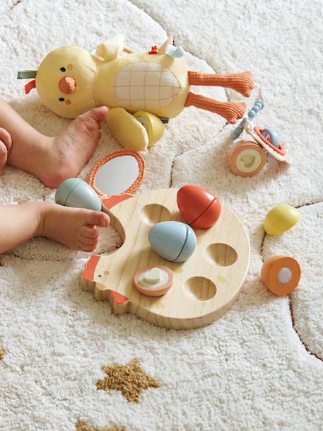 Poule avec ses œufs à formes en bois FSC® bois 1 - vertbaudet enfant 
