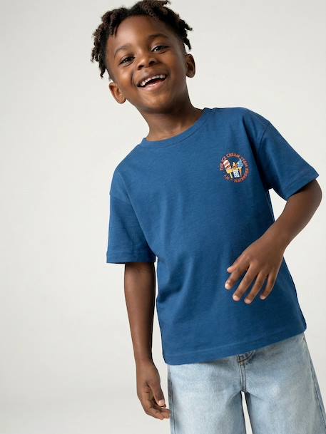 T-shirt garçon motifs devant et dos anthracite+blanc+bleu ciel+bleu océan 28 - vertbaudet enfant 