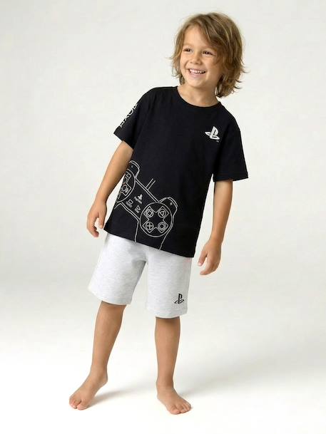 Pyjashort garçon coton logo Playstation noir 12 - vertbaudet enfant 
