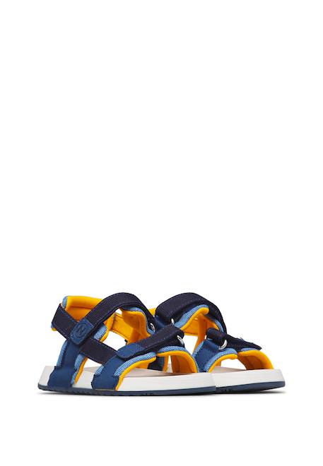 Sandales en cuir et tissu jaffor. Marine-orange 2 - vertbaudet enfant 