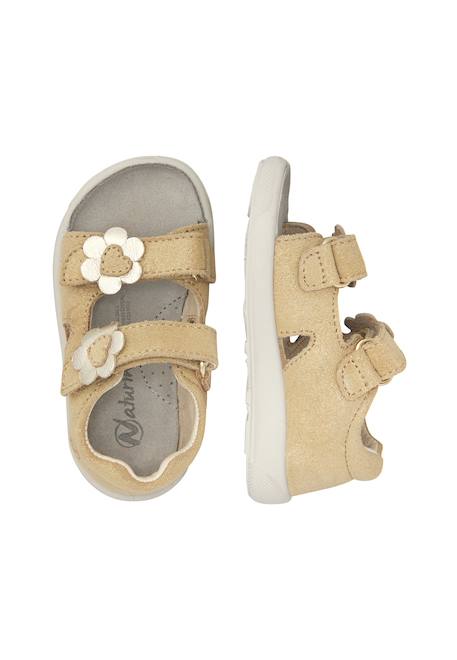 Sandales en cuir august 3 Platine-+Rose poudré- 4 - vertbaudet enfant 