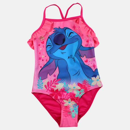 Maillot de bain 1 pièce avec jupe et imprimé lilo & stitch Rose 6 - vertbaudet enfant 
