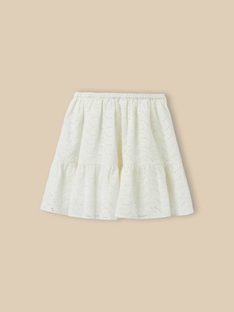 Jupe fille broderie anglaise Ecru 2 - vertbaudet enfant 