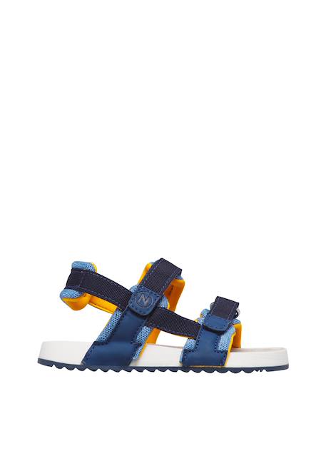 Sandales en cuir et tissu jaffor. Marine-orange 1 - vertbaudet enfant 