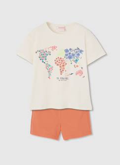 Ensemble en coton fille t-shirt et short  - vertbaudet enfant