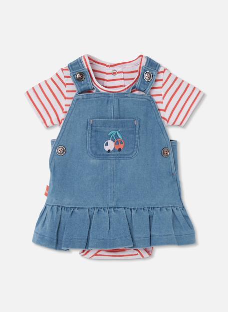 Ensemble bébé à manches courtes à rayures Multicolore 1 - vertbaudet enfant 
