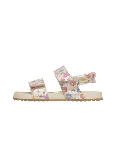 Sandales en cuir avec des fleurs salny. Platine- 3 - vertbaudet enfant 