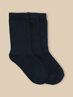 Chaussettes unies par lot de 3 garçon  - vertbaudet enfant