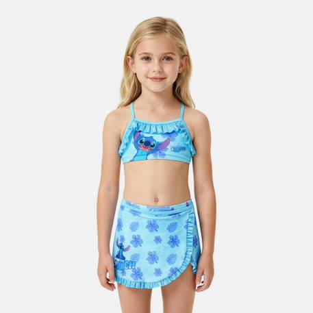 Maillot de bain 2 pièces avec jupe et motifs lilo & stitch Bleu 1 - vertbaudet enfant 