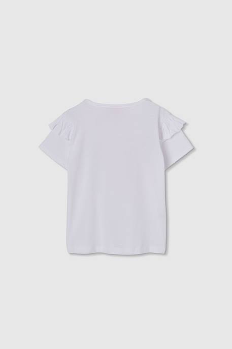 T-shirt fille en coton  avec imprimé Blanc 2 - vertbaudet enfant 