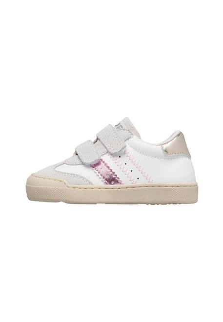 Baskets en cuir et en daim riby vl. Blanc-rose-platine 3 - vertbaudet enfant 