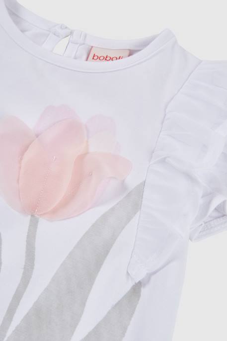 T-shirt en coton fille Blanc 3 - vertbaudet enfant 