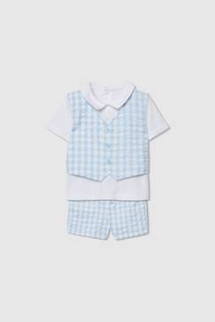-Ensemble bébé coton à carreaux