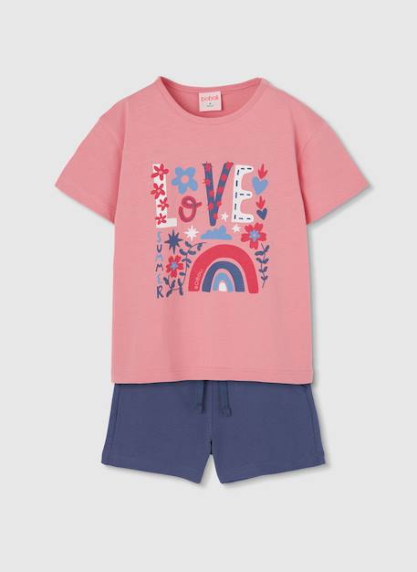 Ensemble fille en rose et bleu Orange 1 - vertbaudet enfant 