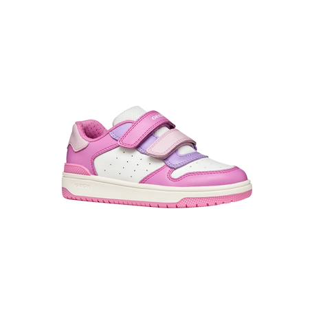Baskets basses  à scratch Blanc   orange+Cristal   lilac clair+Rose foncé   lilac 17 - vertbaudet enfant 