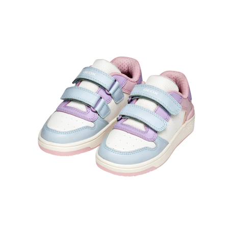Baskets basses  à scratch Blanc   orange+Cristal   lilac clair+Rose foncé   lilac 9 - vertbaudet enfant 