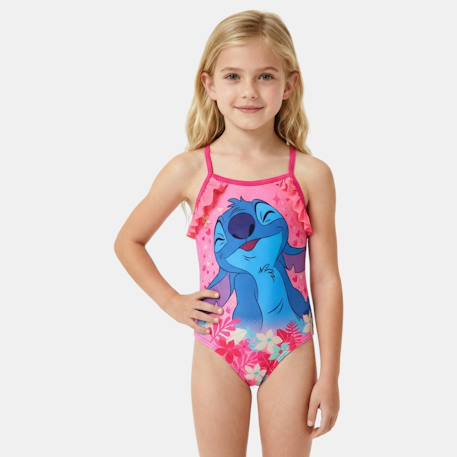 Maillot de bain 1 pièce avec jupe et imprimé lilo & stitch Rose 3 - vertbaudet enfant 