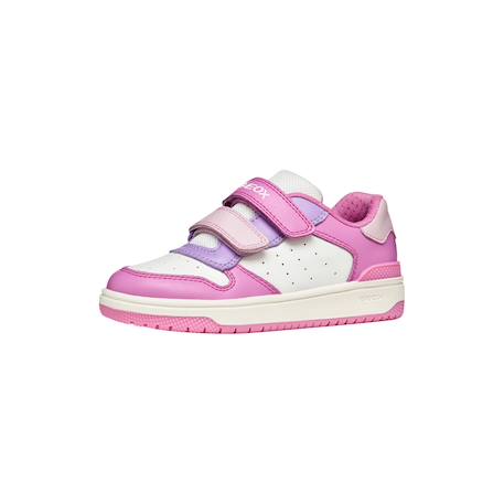 Baskets basses  à scratch Blanc   orange+Cristal   lilac clair+Rose foncé   lilac 14 - vertbaudet enfant 
